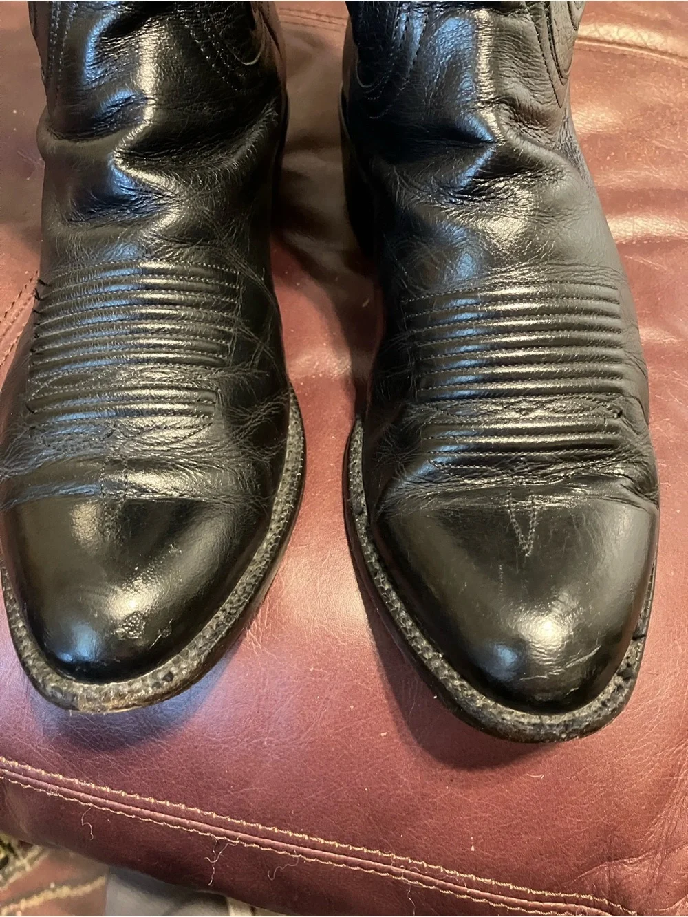Lucchese Classic Men’s 9.5 D Black Leather Cowboy Boots Western Style
